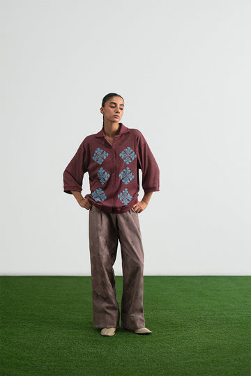 Jamun Block print and Embroidery Trouser (Women)